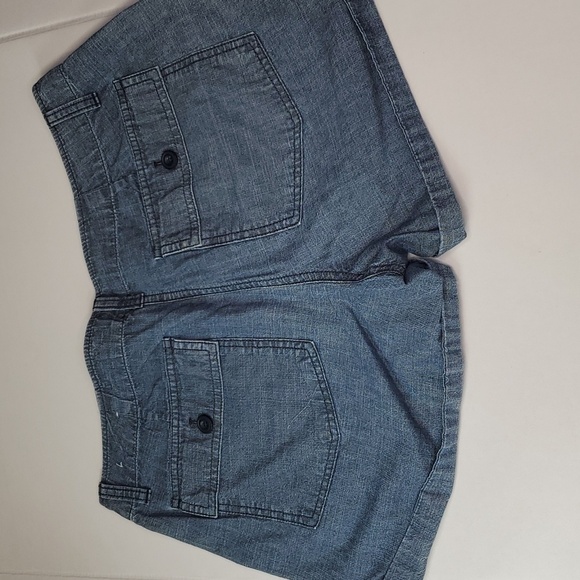 Loft Denim Shorts  Roll Up Hem Mid Mid Rise 100% Cotton Women 6 - Picture 8 of 9